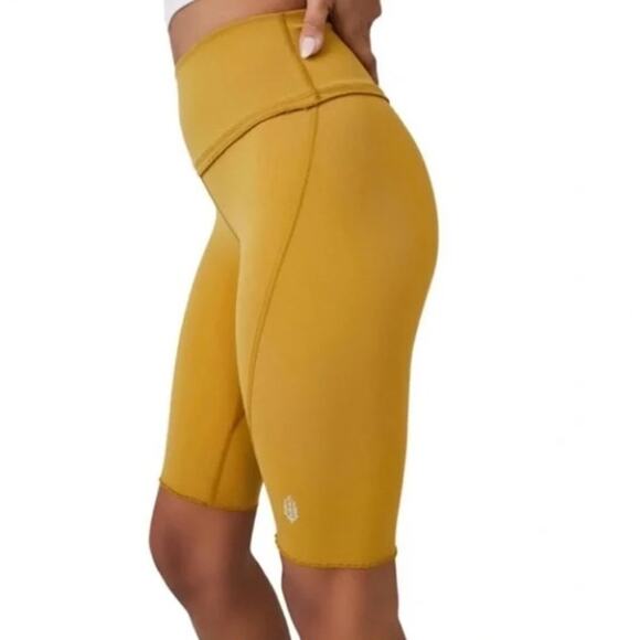Free People Womens Heart Rate Shorts Alchemy Mustard Yellow Size M Medium - Picture 3 of 7